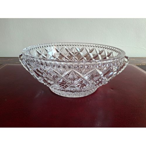 Grande Coupe En Cristal Avec 2 Anses Diamètre 23 Cm