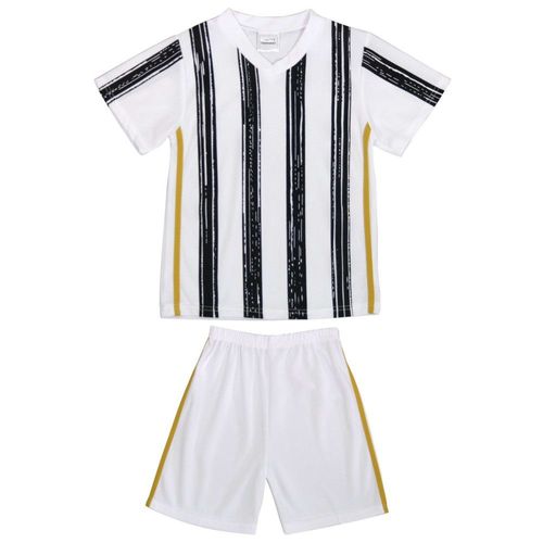 Ensemble Foot Enfant - Inspiration Turin | Tee-Shirt Et Short Noir - Blanc