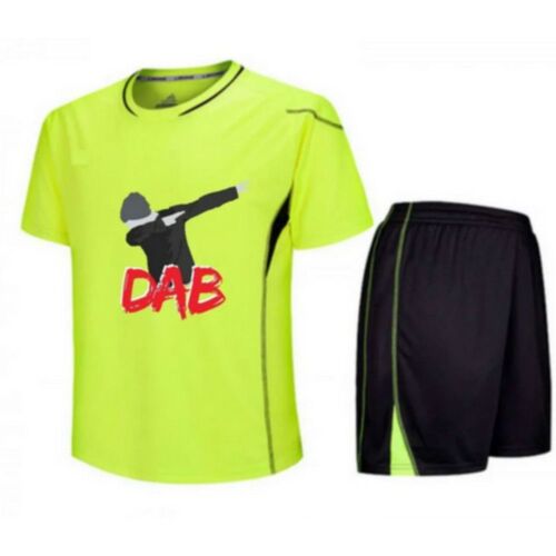 Ensemble Sport Enfant Dab – T-Shirt Anti-Transpirant + Short Noir – 100% Polyester