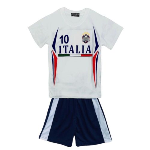 Ensemble De Football Enfant Maillot Et Short - Inspiré De L'italie - Blanc