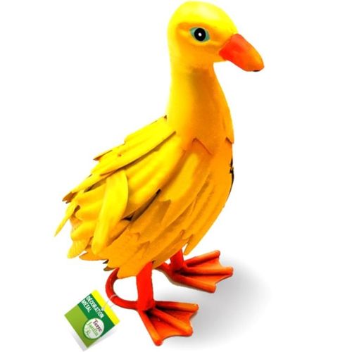 Caneton Decoratif Metal Jaune Jardin Exterieur