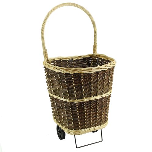 Chariot À Bûches En Osier Pour Bois De Chauffage
