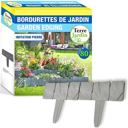 Bordures Jardin Imitation Pierre Lot De 80 Gris 20 M