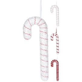 Suspension Sucre D'orge De Noël 34 Cm Blanc