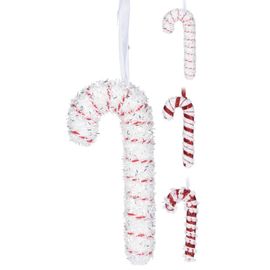 Suspension Sucre D'orge De Noël 17 Cm Blanc