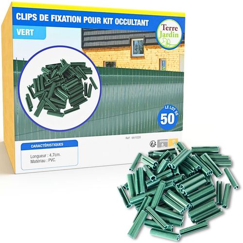 Clips De Fixation Pour Kit Brise Vue Occultant - Lot De 50 Vert