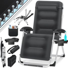 Chaise Longue De Jardin, Résistante Aux Intempéries, Charge Maximale 200kg, Dossier Réglable