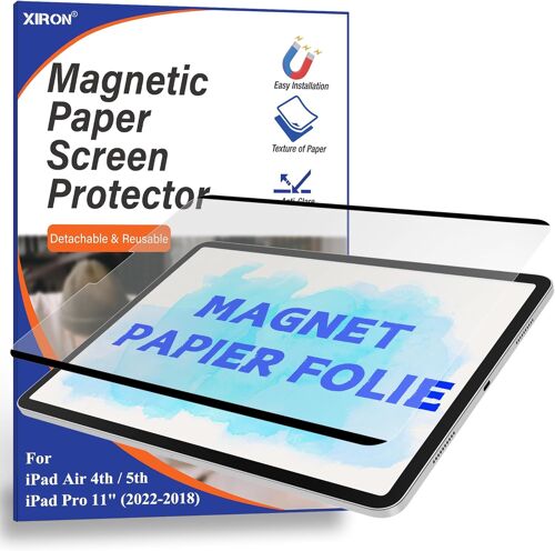 Hamiltion-Magnétique Papier Protecteur Écran Pour Ipad Air 5/4 (2022/2020) Und Ipad Pro 11 Pouces (2022/2021/2020/2018), Protecteur D'Écran En Film Mat Pour Écrire/Dessiner, Amovible Et Réutilisable