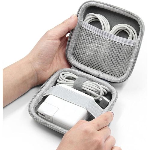 Sac de Rangement pour MacBook Chargeur, Petit Sac Électronique pour Ordinateur Portable Accessoires Câbles, Power Bank Mallette de Rangement Organisateur (Gray)