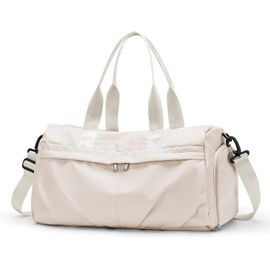 SLEP-Sac de Sport Femme Homme Léger Sacs de Voyage avec Compartiments Chaussures et Humide Grande Sac de Fitness Weekend Duffel Bag Sacs de Gym Sport Cabas de Fitness pour Voyage Piscine,Beige