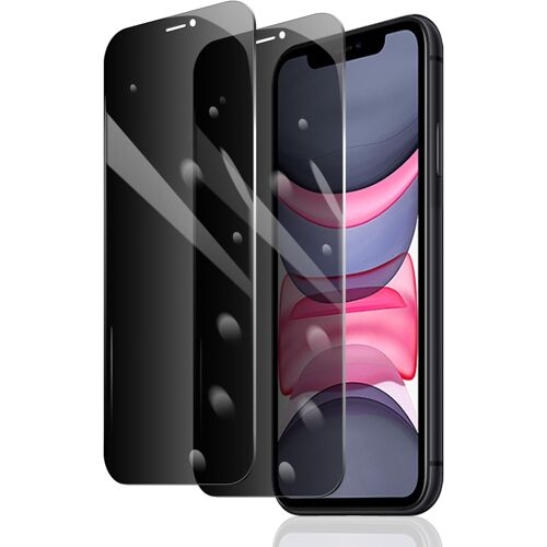 JGD-Lot de 2 Anti-Espion Verre Trempé pour iPhone 11/XR, Privacy Film de Protection écran Anti-Spy, Dureté 9H Glas, Anti Rayures, Sans Bulles, Ultra Résistant