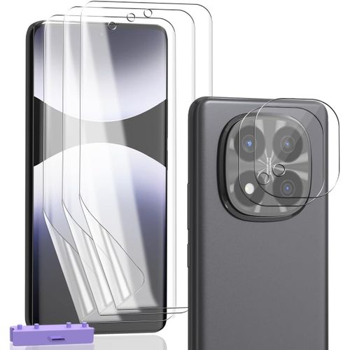 SJZG-Protection Écran Pour Xiaomi Redmi Note 14 Pro Plus 5G, Film Tpu Flexible Non-Verre 3 Pièces Et Verre Trempé D'Objectif 2 Pièces. Hd Clair Protecteurs D'Écran Pour Redmi Note 14 Pro Plus 5G