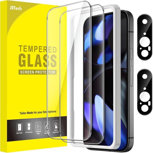 CAUC-Protection D'écran pour Google Pixel 9 avec Protecteur d'Objectif de Caméra, Outil d'Installation Facile, Film en Verre Trempé, HD Clair, Lot de 2 Chacun