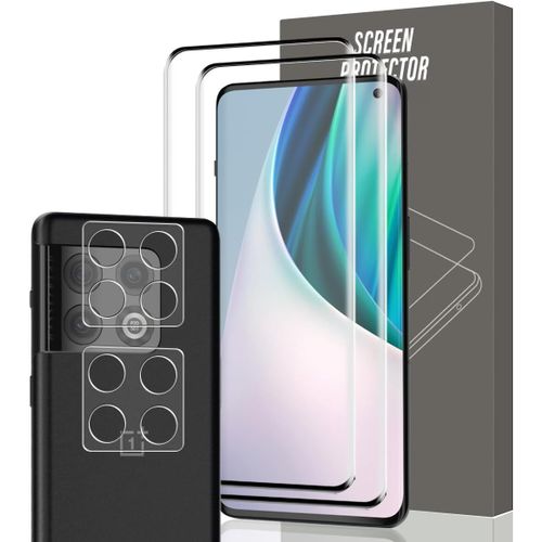 Verre Trempé Pour Oneplus 10 Pro, 2 Pièces Protection Écran Film Avec 2 Pièces Caméra Arrière Protecteur, Dureté 9h - Hd Ultra Transparent
