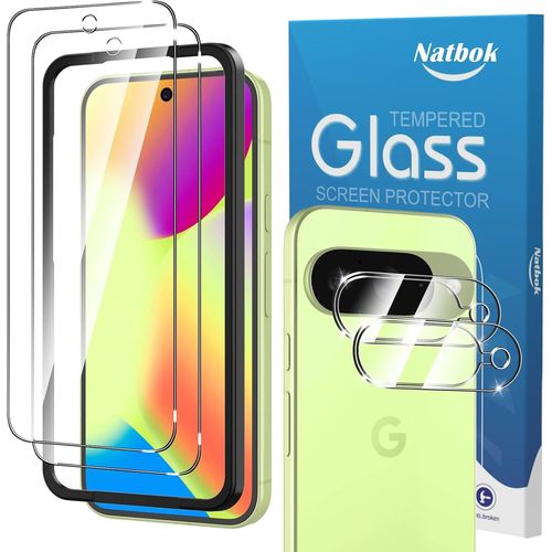 Twq-2+2 Pièces Verre Trempé Pour Google Pixel 10 6,3"", Protection Avec Caméra Arrière Protecteur, [Sans Bulles] Hd Transparent Protection D'écran Pour Pixel 10, Outil D'alignement Facile