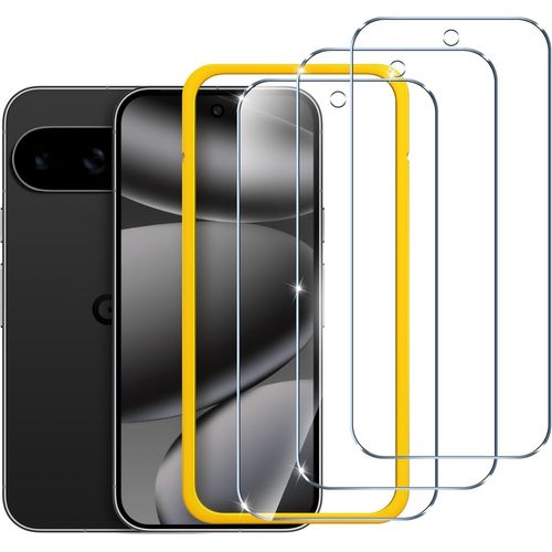 ERSAN-Verre Trempé Pour Google Pixel 10 / Google Pixel 10 Pro/Google Pixel 9 / Google Pixel 9 Pro, 2 Film de Vitre Protection d`écran et Outil D'alignement Facile, sans Bulles, 9H Dureté