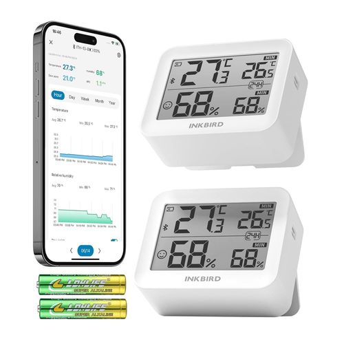 Thermomètre Hygromètre Bluetooth, ITH-21-B Moniteur de Température et d'Humidité avec Contrôle APP, Exportation de Données pour Maison,Bureau,Cave à vin,Mini Serre
