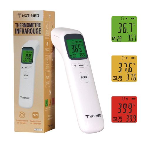 Twq-Thermomètre Frontal Infrarouge Sans Contact, Thermometre Médical Multifonction Mode Corps Et Surface, Thermomètres Pour Bebe Et Adultes Avec Alerte Fièvre Visuel, Thermomètre Simple Et Rapide¿