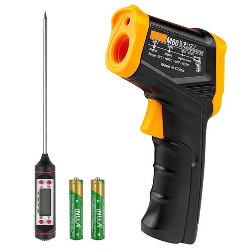 Twq-Thermomètre Infrarouge Numérique, -50°C 600°C Thermometre Laser Emissivité Réglable, Thermometre Cuisine, Pistolet Temperature Laser Sans Contact, Pour Cuisine/Pizza/Industrie/Réparation