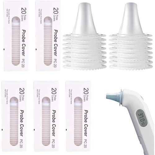 Twq-100 Pièces Embout Thermometre, Capuchon De Protection Pour Thermometre, Capuchons De Protection Pour Thermomètre Auriculaire, Adaptés Aux Thermomètres