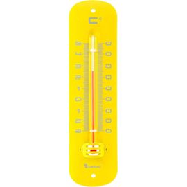 TWQ-Thermomètre 6469 - Affichage analogique - En métal - Plage de température de - 30 °C à + 50 °C - Jaune - Utilisable en intérieur, extérieur ou au jardin