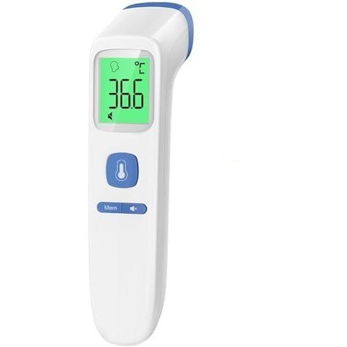 Twq-Thermomètre Frontal Sans Contact, Thermometre Bebe, Thermomètre Médical Numérique Infrarouge Pour Adultes, Lecture Précise Avec Ecran Lcd, Mode Muet, Rappel De Mémoire (Bleu Ciel)