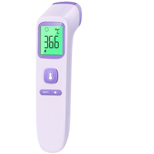 Thermomètre Frontal Sans Contact, Thermometre Bebe, Thermomètre Médical Numérique Infrarouge Pour Adultes, Lecture Précise Avec Ecran Lcd, Mode Muet, Rappel De Mémoire (Blanche)