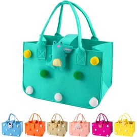 KAWOQ-Sac de Courses Cabas, 30 * 20 * 18 cm Panier a Courses avec Poignée, Rectangulaire Corbeille Feutre avec Anse, Sac de Courses Reutilisable pour Journaux
