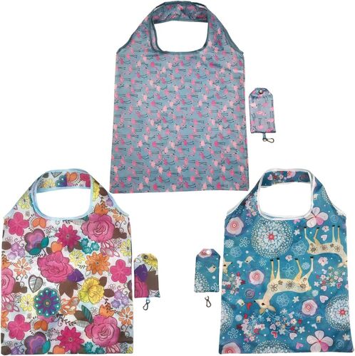 SJZG-Lot De 3 Sacs De Courses Réutilisables - 38 X 60 Cm - Sacs Fourre-Tout Pliables Pour Un Usage Quotidien, Le Shopping, Les Voyages, Les Voyages D'Affaires, 8504