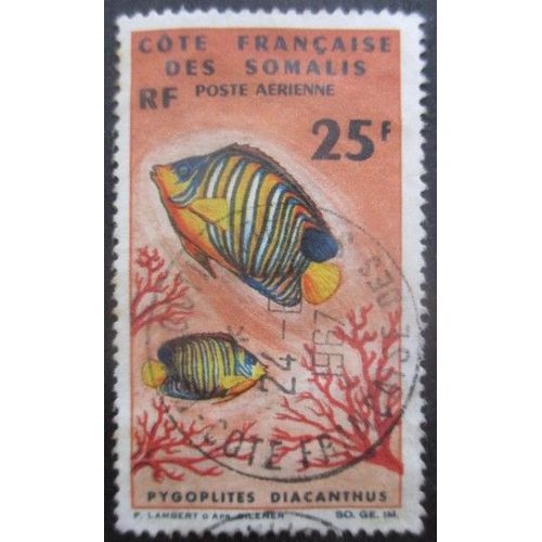 Cote Des Somalis Poste Aérienne N°50 Poissons Oblitéré