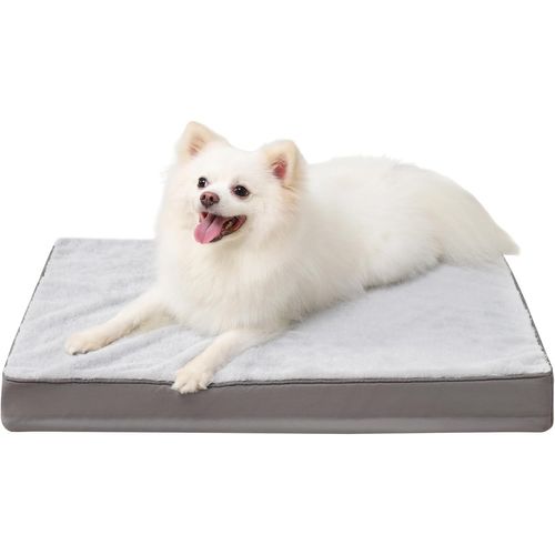 Kalanka-Panier Coussin Petit Chien, 60 X 45 Cm, Tapis Chien Dehoussable Orthopédique, Lit Matelas Réversible Et Lavable En Machine, Gris