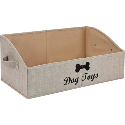 Kawoq-Morezi Boîte À Jouets Pour Animaux De Compagnie En Coton Mélangé,Utilisée Pour Organiser Les Jouets Pour Chiens,Les Accessoires Et Les Fournitures Pour Animaux De Compagnie-Rayures Kaki