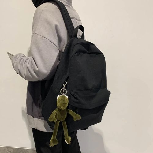 Sac À Dos Noir De Grande Capacité, Sac De Voyage Léger Et Simple, Sacs D'École Pour Étudiants, Sac De Rangement À Fermeture Éclair Pour Étudiants