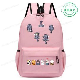 Sacs D'École Roses À La Mode Pour Garçons Et Filles, Sac D'École Design Chat Mignon Anime, Sac À Dos À Fermeture Éclair Pour La Maternelle