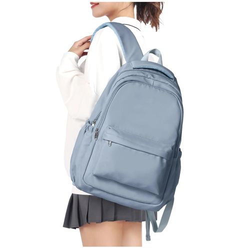Sac À Dos D'École En Nylon De Style Léger Pour Sac À Dos De Voyage Pour Étudiants Adolescents De Sac À Dos Moyen Primaire, Plusieurs Compartiments