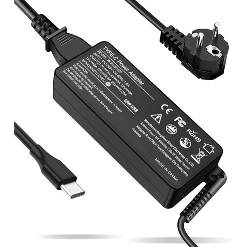 Chargeur USB-C 65 W pour Ordinateur Portable Compatible avec Lenovo Thinkpad/Yoga/Chromebook/IdeaPad, Adaptateur Secteur de Type C à Charge Rapide