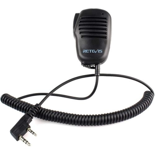 Mini Walkie Talkie Speaker Microphone 2 Pin Compatible with RT24 RT22 RT622 RT5 RT27 RT46 RT617 RT618 RT619 UV-5R BF-888S Kenwood TYT HYT (1 Pcs)