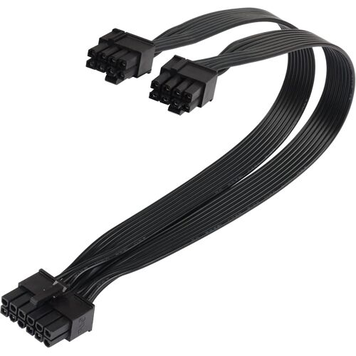 Câble d'alimentation PCI-E 12 broches vers double 8 broches (6 + 2 broches) mâle vers mâle pour carte graphique 6 broches et 8 broches 32 cm