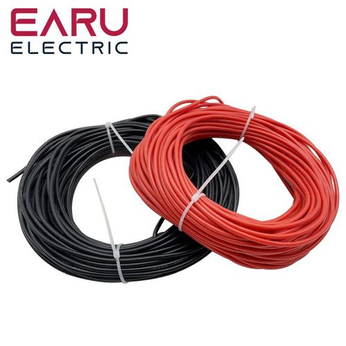 Câble Électrique en Silicone,Couleur Rouge et Noir,Accessoire Souple et Résistant à la Chaleur,de 10 Mètres/Lot AWG,5 M,8 10 12 14 16 18 20 22 24 26 28 30 - Type 26 AWG