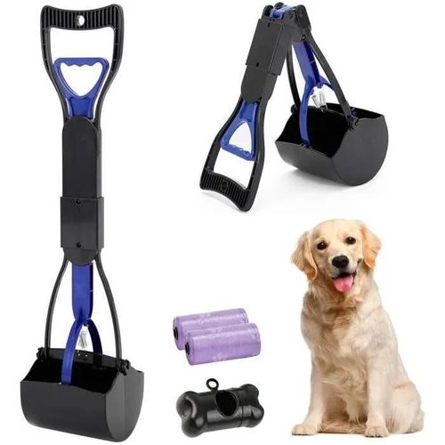 Noir & Pourpre Pelle Ramasse-Crottes Pliable Pour Chien Et Chat Pet Long Manche Pooper Scooper, Facile À Déjections Ramasse