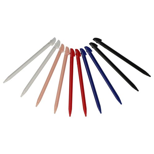 vhbw 10x Stylos de saisie compatible avec Nintendo 3DS XL Console de jeux - noir / rose / blanc / bleu / rouge