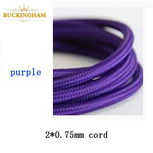 Câble de Lampe Suspendue en Fil Électrique Vintage,Textile Torsadé,Cuivre,Rétro,Edison,2x0.75mm - Type Violet-10m