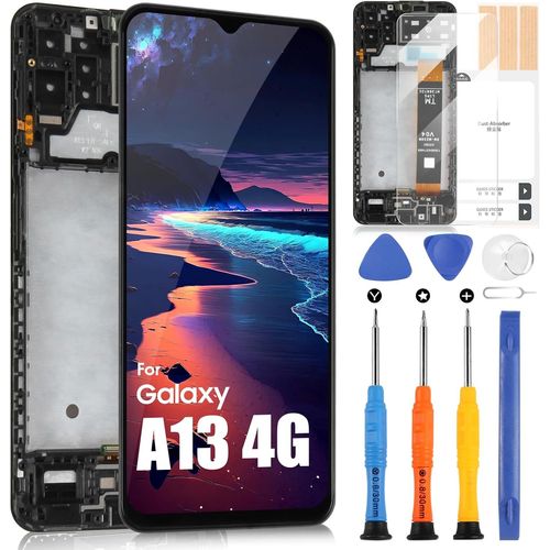 Écran Lcd Pour Samsung Galaxy A13 4g Sm-A135f Sm-A135m Sm-A135f/Ds Lcd Écran Pour Samsung A13 4g A135f Display Digitizer Touch Screen Assemblée Avec Réparation Kit(6,6"",Noir Avec Cadre)