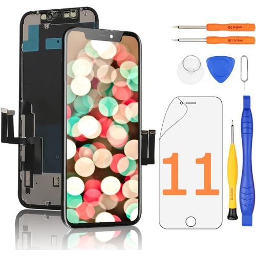 Kalanka-Écran Lcd Pour Iphone 11 6,1"" Fhd Ecran Tactile Vitre Complet Compatible Avec Modèle A2111, A2223, A2221, Avec Kit D'outils De Réparation