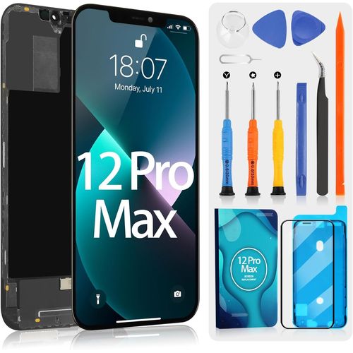 Kalanka-Écran Lcd Pour Iphone 12 Pro Max Complet, Lcd Ecran Pour Iphone 12 Pro Max A2411 A2342 A2410 A2412 6,7 Pouce Écran Tactile Remplacement Assemblée Avec Réparation Kit