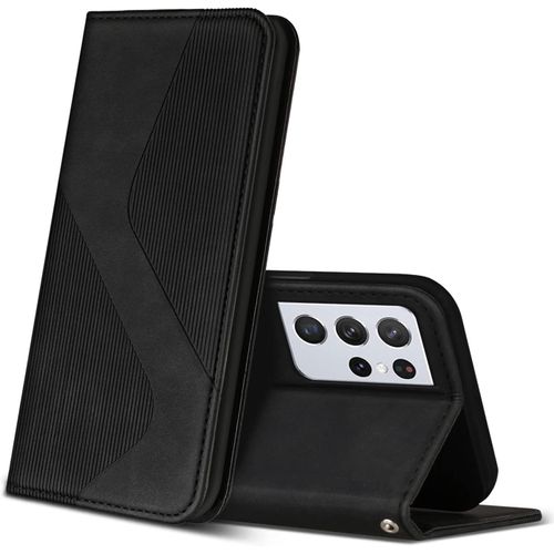 Coque Pour Samsung Galaxy S22 Ultra, Premium Etui Housse En Cuir De Protection Avec [Emplacements Cartes] [Magnetique], Clapet Folio Portefeuille Pour Samsung Galaxy S22 Ultra (Noir)