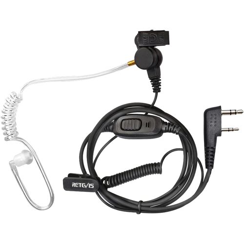 KALANKA-EEK009 Talkie Walkie Ecouteur, Tube Acoustique Dissimulé Écouteur de Surveillance avec Bobine Compatible avec BAOFENG JUCJET RT24 RT27 RT619 RT5R Casque de Sécurité 2 Broches(1 Pcs)