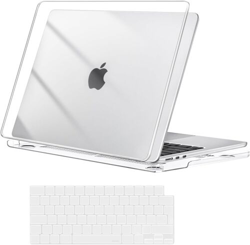 Coque Compatible Avec Macbook Air 13 Pouces M4 M3 M2 2025 2024 2023 2022 A3240 A3113 A2681 Touch Id, Coque Rigide & Protection Clavier Pour Macbook Air 13,6 Pouces,Transparent Clair[L241]
