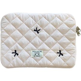 Housse Matelassée Pour Ordinateur Portable De 38,1 Cm, Motif N?ud Mignon - Pour Femme, Esthétique, Macbook - Compatible Avec Les Housses De Notebook De 13"" Et 15