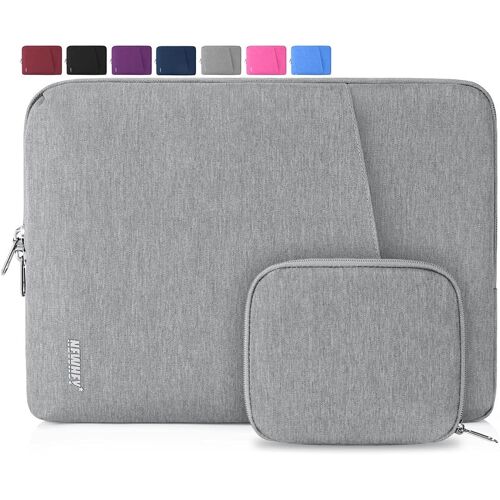 CMJAAGUR-Housse Pour Macbook Air 14 Housse Ordinateur 13-14 Pouces Imperméable Pochette Ordinateur Antichoc Sacoche Pc Portable Avec Petite Pochette Gris[M1474]